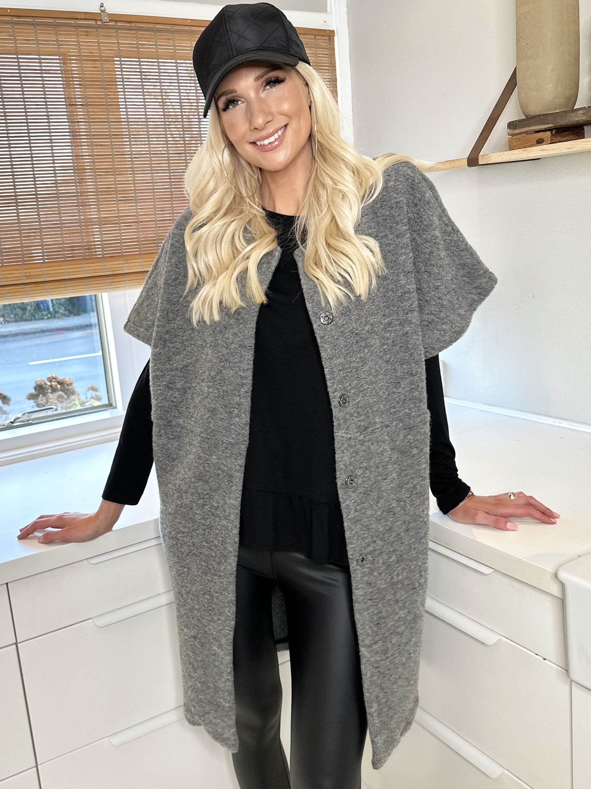 Bianca - Blød lun vest med knapper
